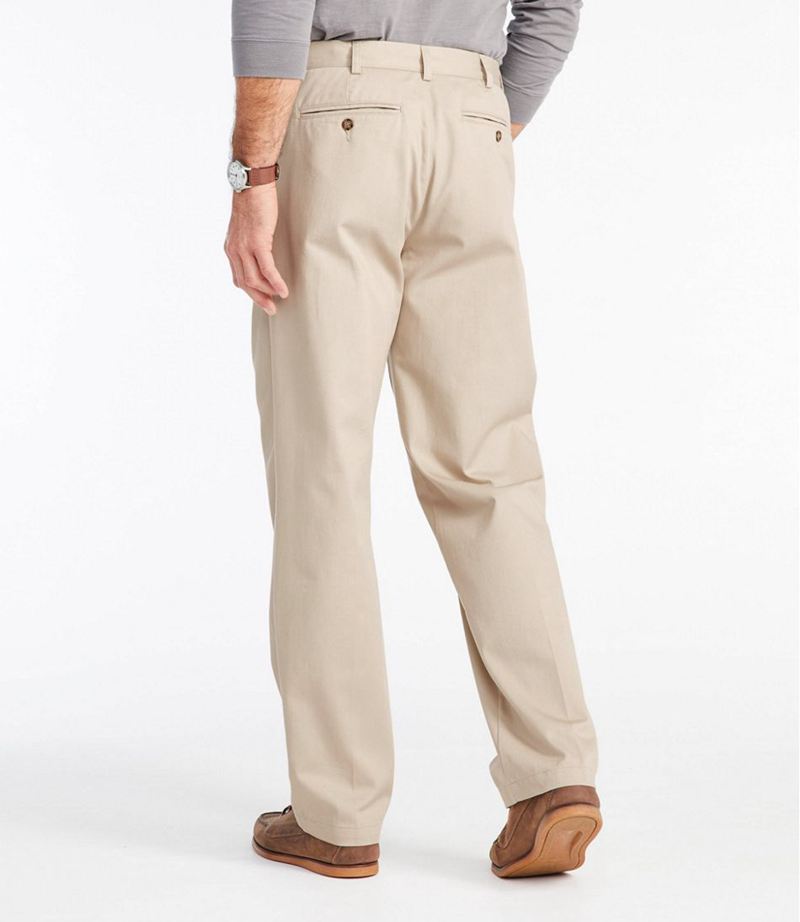 LL Bean Pants Website - Khaki Mens Natural Fit Hidden Comfort Pleated  Wrinkle-Free Double L® Chinos