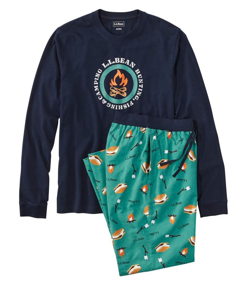 LL Bean Sleepwear Website Navy Mens Camp Pj Set LL Bean